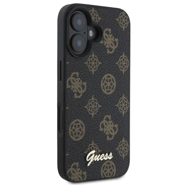 Guess Peony Script MagSafe iPhone 16 Case - Black - Cell phone cases and covers<<<HurtelXML