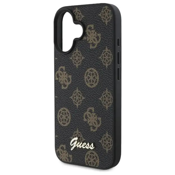 Guess Peony Script MagSafe iPhone 16 Case - Black - Cell phone cases and covers<<<HurtelXML