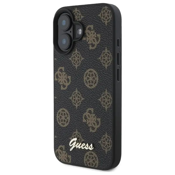 Guess Peony Script MagSafe iPhone 16 Case - Black - Cell phone cases and covers<<<HurtelXML