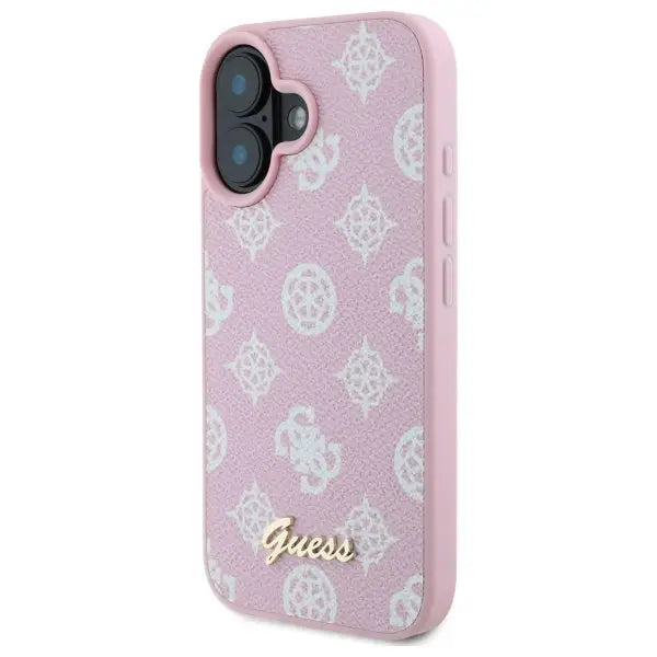 Guess Peony Script MagSafe iPhone 16 Case - Pink - Cell phone cases and covers<<<HurtelXML