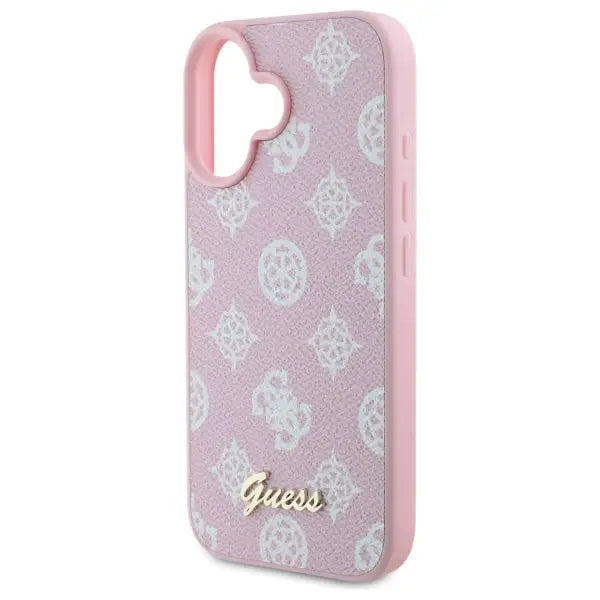 Guess Peony Script MagSafe iPhone 16 Case - Pink - Cell phone cases and covers<<<HurtelXML