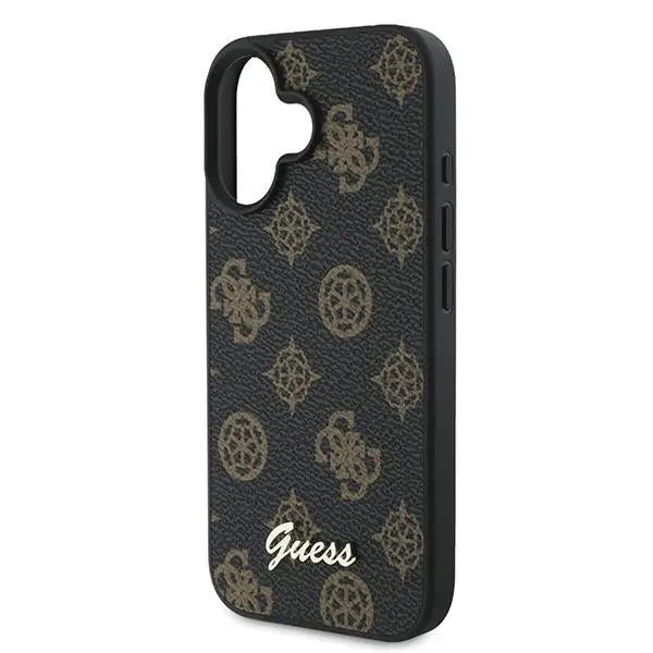 Guess Peony Script MagSafe iPhone 16 Plus Case - Black - Cell phone cases and covers<<<HurtelXML
