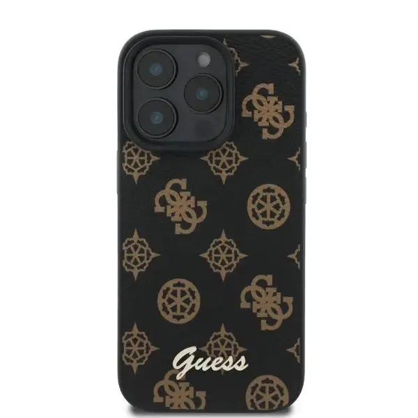Guess Peony Script MagSafe iPhone 16 Pro Case - Black - Cell phone cases and covers<<<HurtelXML