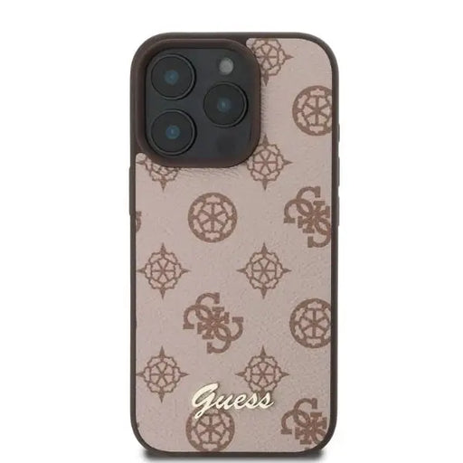 Guess Peony Script MagSafe iPhone 16 Pro Case - Brown - Cell phone cases and covers<<<HurtelXML