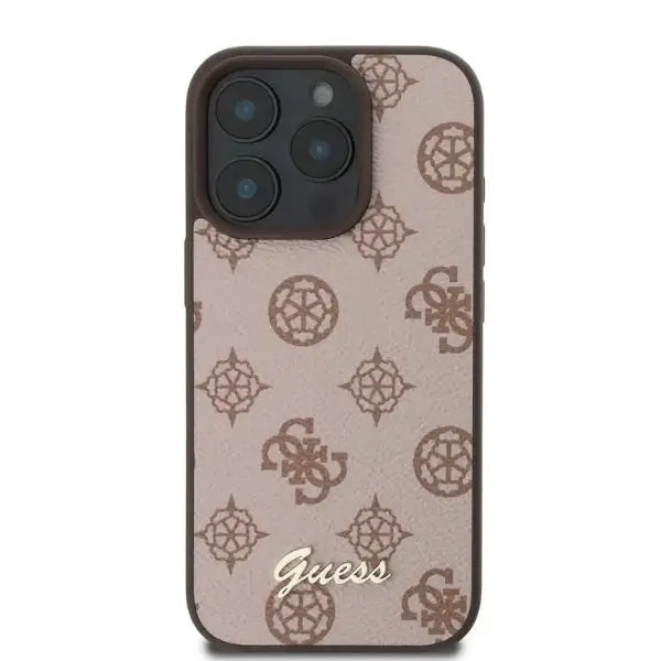 Guess Peony Script MagSafe iPhone 16 Pro Case - Brown - Cell phone cases and covers<<<HurtelXML