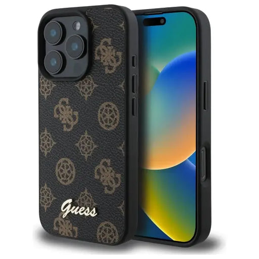Guess Peony Script MagSafe iPhone 16 Pro Max Case - Black - Cell phone cases and covers<<<HurtelXML