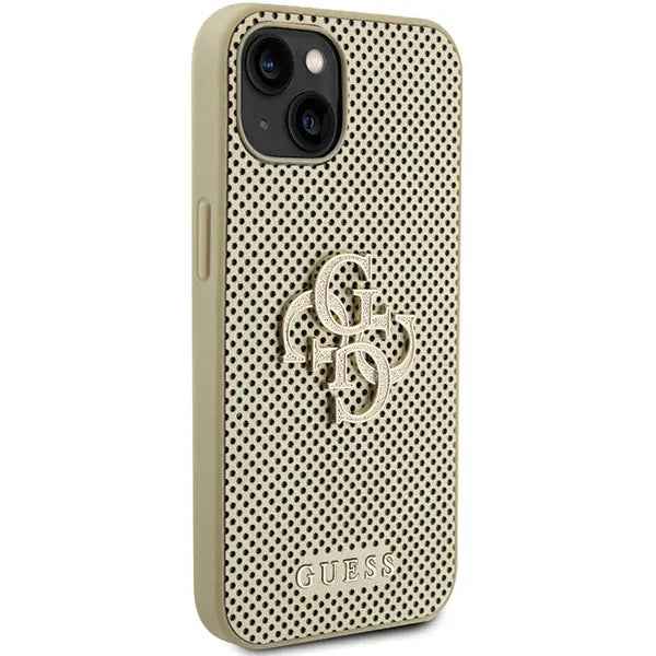 Guess Perforated 4G Glitter case for iPhone 15 - gold - Cell phone cases and covers<<<HurtelXML