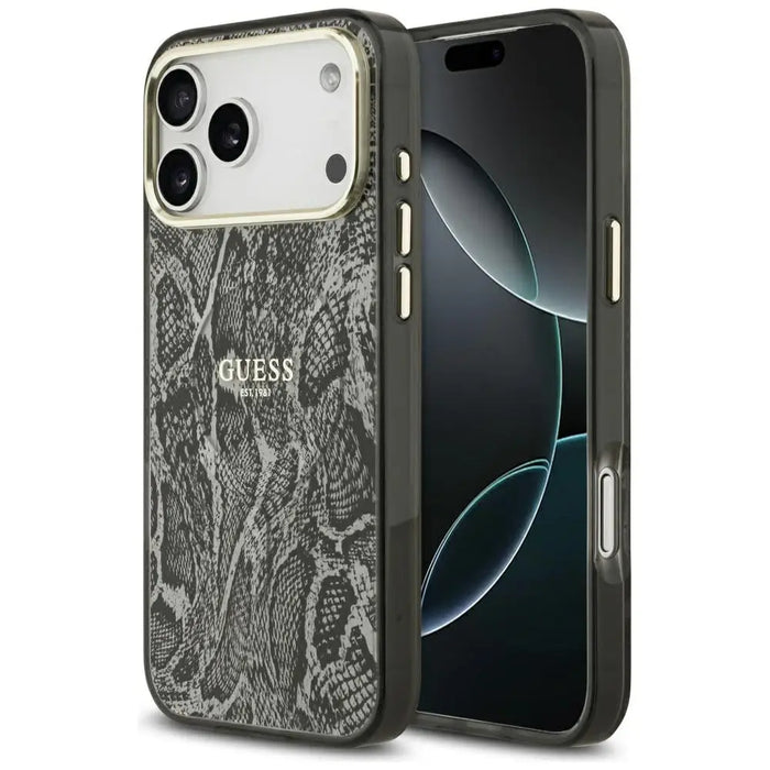 Guess Python Pattern MagSafe Case for iPhone 17 Pro Max - Black - Cell phone cases and covers<<<HurtelXML