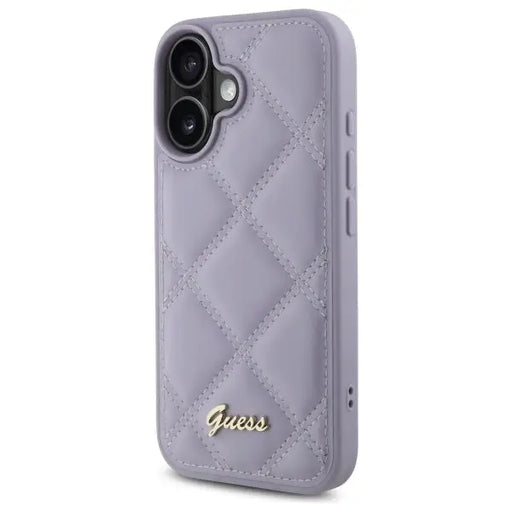 Guess Quilted Metal Logo case for iPhone 16 - light purple - Cell phone cases and covers<<<HurtelXML