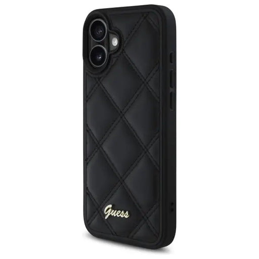 Guess Quilted Metal Logo iPhone 16 Plus Case - Black - Cell phone cases and covers<<<HurtelXML