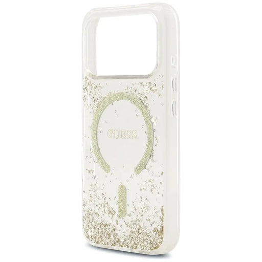 Guess Resin Bottom Glitter MagSafe Case for iPhone 17 Pro - Gold - Cell phone cases and covers<<<HurtelXML
