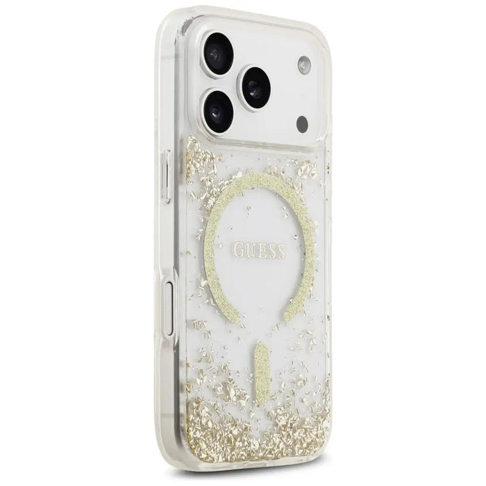 Guess Resin Bottom Glitter MagSafe Case for iPhone 17 Pro - Gold - Cell phone cases and covers<<<HurtelXML