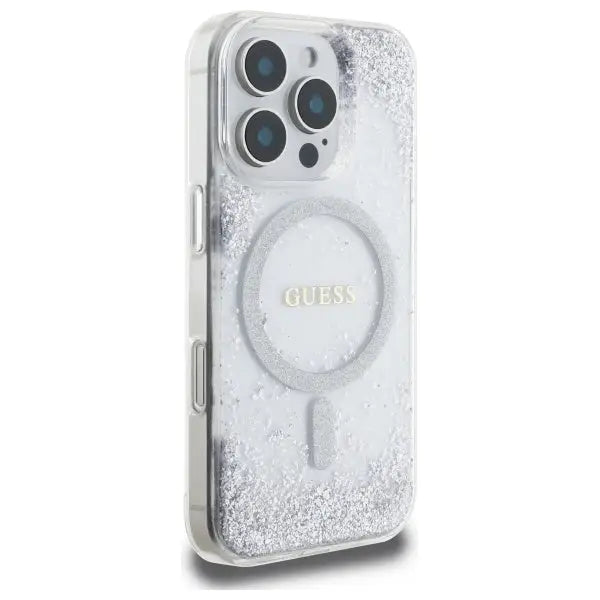 Guess Resin Gradient Glitter MagSafe case for iPhone 16 Pro - silver - Cell phone cases and covers<<<HurtelXML