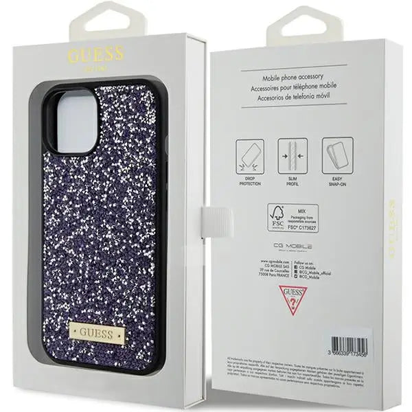 Guess Rhinestone Metal Logo iPhone 15 Case - Pink - Cell phone cases and covers<<<HurtelXML