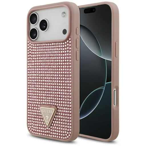 Guess Rhinestone Triangle Logo Case for iPhone 17 Pro Max - Pink - Cell phone cases and covers<<<HurtelXML
