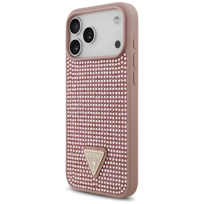 Guess Rhinestone Triangle Logo Case for iPhone 17 Pro Max - Pink - Cell phone cases and covers<<<HurtelXML