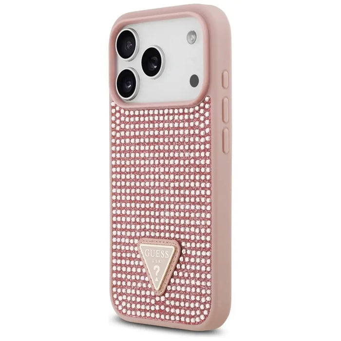 Guess Rhinestone Triangle Logo iPhone 17 Pro Case - Pink - Cell phone cases and covers<<<HurtelXML