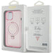 Guess Ring Stand Script Glitter MagSafe case for iPhone 15 Plus / 14 Plus - pink - Cell phone cases
