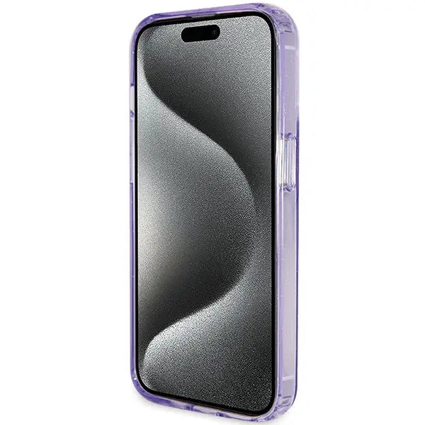 Guess Ring Stand Script Glitter MagSafe case for iPhone 15 Pro Max - purple - Cell phone cases and covers<<<HurtelXML