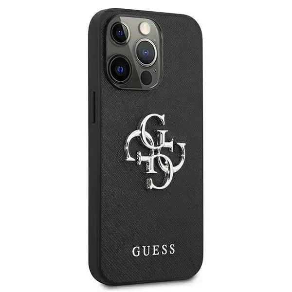 Guess Saffiano 4G Metal Logo case for iPhone 13 Pro / 13 6.1’’ - black - Cell phone cases and covers<<<HurtelXML