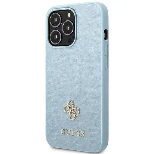 Guess Saffiano 4G Small Metal Logo Case for iPhone 13 Pro / 13 - Blue - Cell phone cases and covers<<<HurtelXML