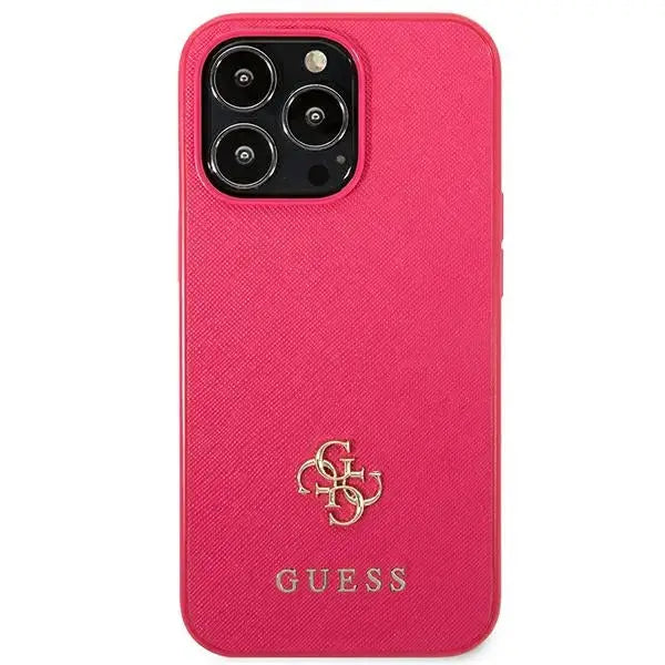 Guess Saffiano 4G Small Metal Logo case for iPhone 13 Pro / 13 - pink - Cell phone cases and covers<<<HurtelXML