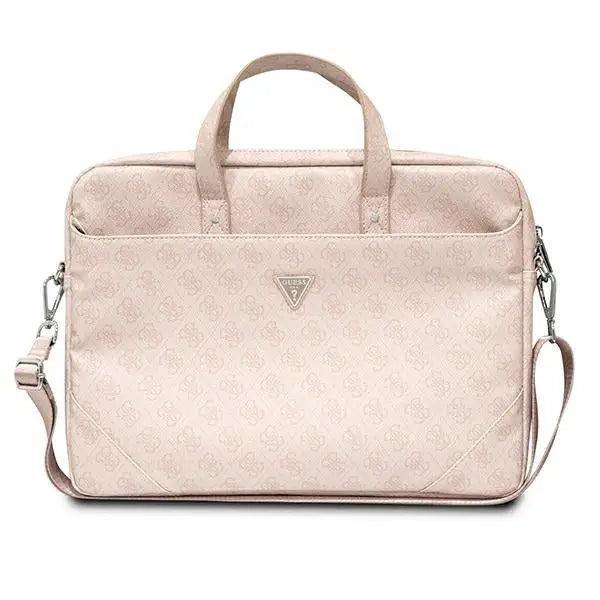 Guess Saffiano 4G Triangle Logo bag for a 16’’ laptop - pink - Laptop bags<<<HurtelXML