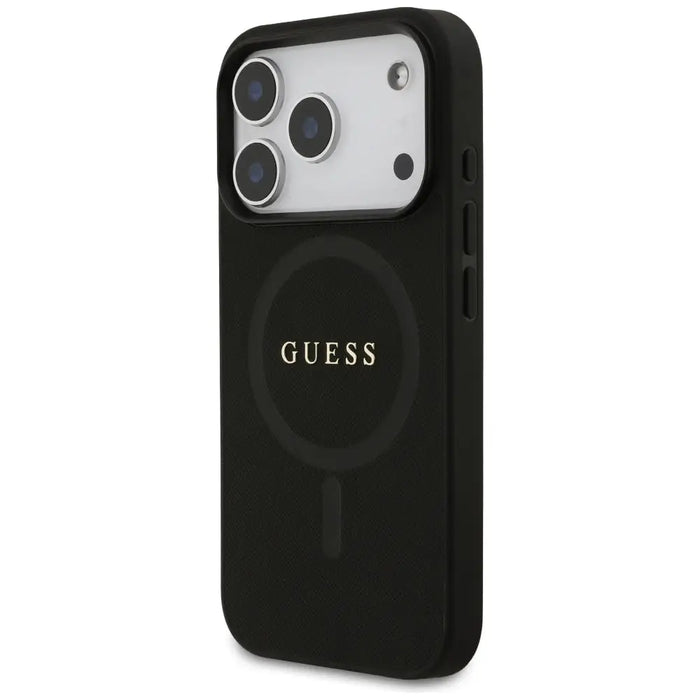 Guess Saffiano Classic Logo MagSafe Case for iPhone 17 Pro - Black - Cell phone cases and covers<<<HurtelXML