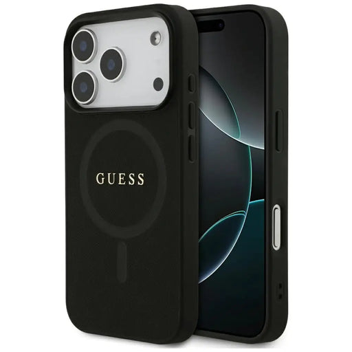 Guess Saffiano Classic Logo MagSafe Case for iPhone 17 Pro - Black - Cell phone cases and covers<<<HurtelXML