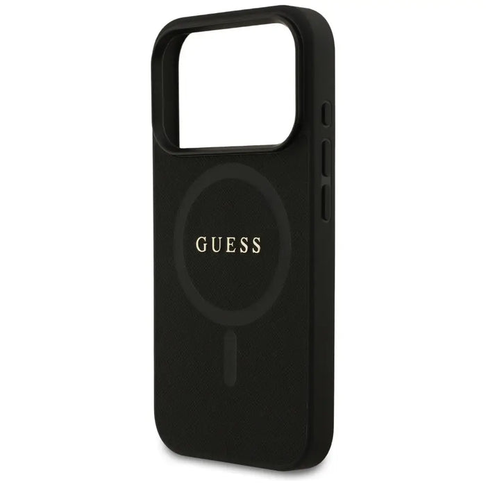 Guess Saffiano Classic Logo MagSafe Case for iPhone 17 Pro - Black - Cell phone cases and covers<<<HurtelXML