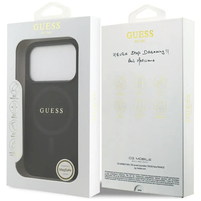 Guess Saffiano Classic Logo MagSafe Case for iPhone 17 Pro - Black - Cell phone cases and covers<<<HurtelXML