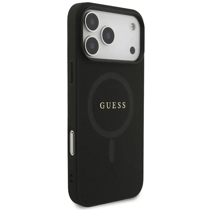 Guess Saffiano Classic Logo MagSafe Case for iPhone 17 Pro Max - Black - Cell phone cases and covers<<<HurtelXML