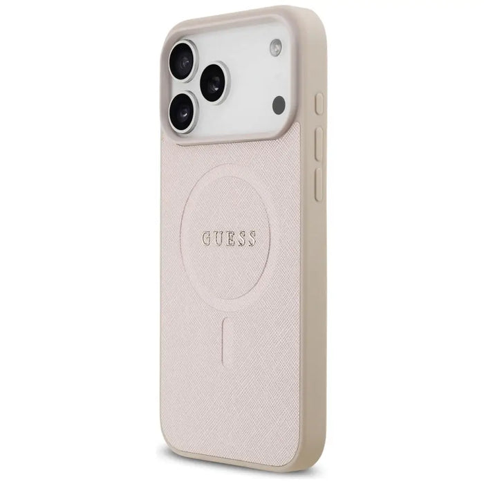 Guess Saffiano Classic Logo MagSafe Case for iPhone 17 Pro Max - Pink - Cell phone cases and covers<<<HurtelXML