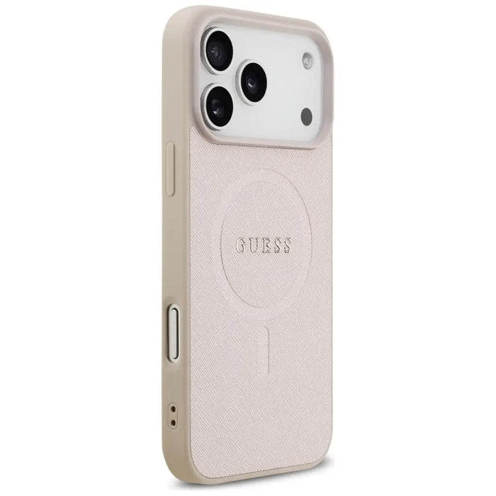 Guess Saffiano Classic Logo MagSafe Case for iPhone 17 Pro Max - Pink - Cell phone cases and covers<<<HurtelXML