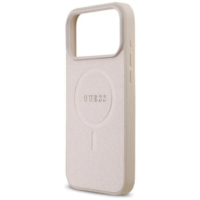 Guess Saffiano Classic Logo MagSafe Case for iPhone 17 Pro Max - Pink - Cell phone cases and covers<<<HurtelXML