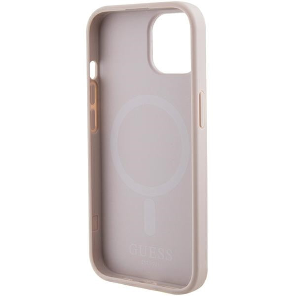 Guess Saffiano MagSafe case for iPhone 15 Plus - pink - Cell phone cases and covers<<<HurtelXML