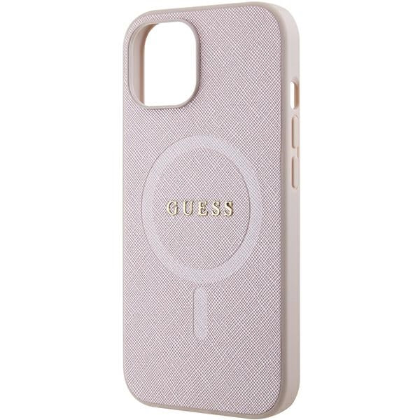 Guess Saffiano MagSafe case for iPhone 15 Plus - pink - Cell phone cases and covers<<<HurtelXML