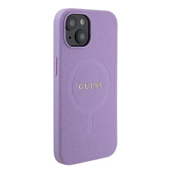 Guess Saffiano MagSafe case for iPhone 15 Plus - purple - Cell phone cases and covers<<<HurtelXML