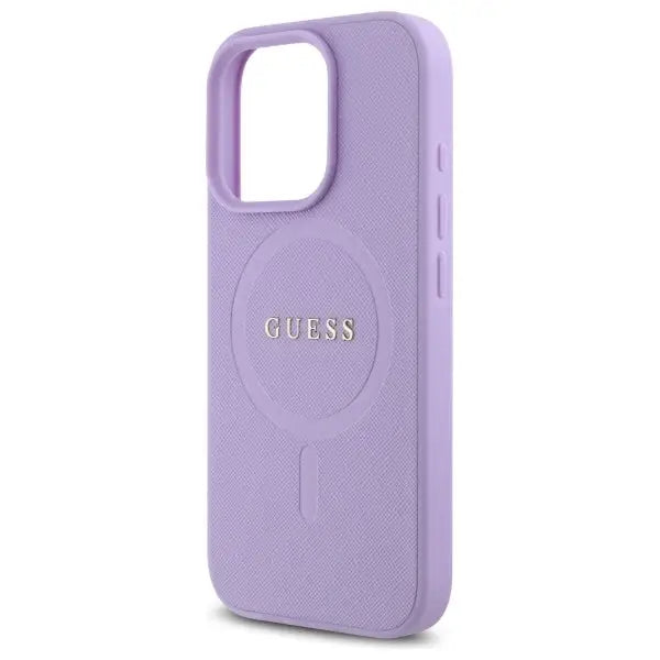 Guess Saffiano MagSafe case for iPhone 16 Pro - purple - Cell phone cases and covers<<<HurtelXML