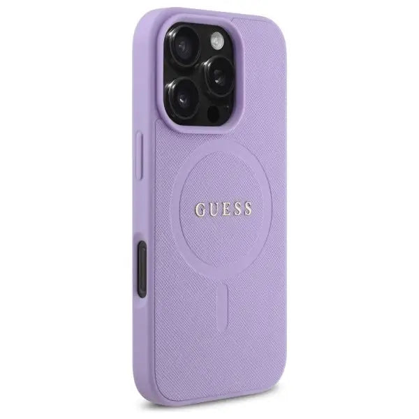 Guess Saffiano MagSafe case for iPhone 16 Pro - purple - Cell phone cases and covers<<<HurtelXML