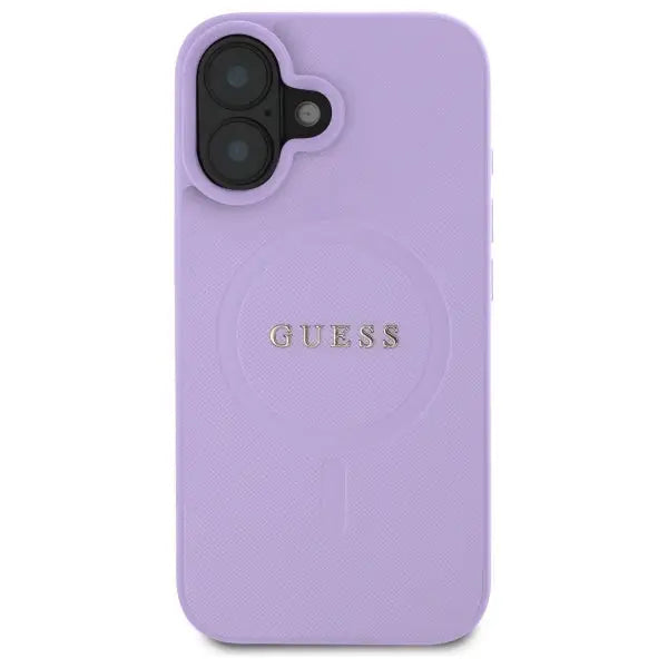 Guess Saffiano MagSafe iPhone 16 Case - Purple - Cell phone cases and covers<<<HurtelXML