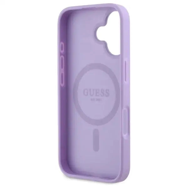 Guess Saffiano MagSafe iPhone 16 Case - Purple - Cell phone cases and covers<<<HurtelXML