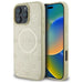 Guess Saffiano Peony Classic Logo MagSafe case for iPhone 16 Pro Max - gold - Cell phone cases and covers<<<HurtelXML