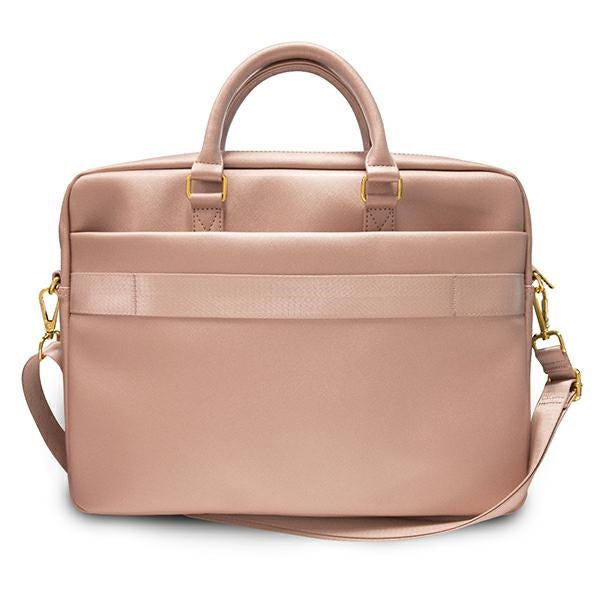 Guess Saffiano Script 16’’ Laptop Bag - Pink - Laptop bags<<<HurtelXML