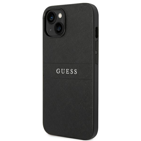 Guess Saffiano Strap Case for iPhone 14 Plus - Black - Cell phone cases and covers<<<HurtelXML
