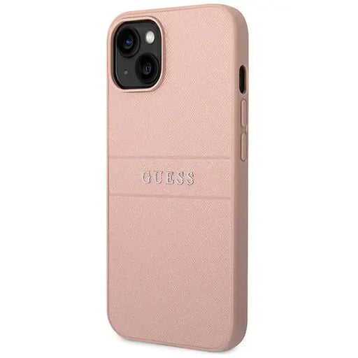 Guess Saffiano Strap Case for iPhone 14 Plus - Pink - Cell phone cases and covers<<<HurtelXML