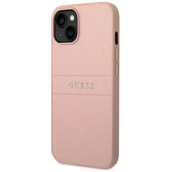 Guess Saffiano Strap Case for iPhone 14 Plus - Pink - Cell phone cases and covers<<<HurtelXML
