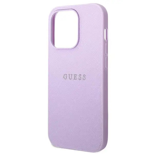 Guess Saffiano Strap Case for iPhone 14 Pro - Purple - Cell phone cases and covers<<<HurtelXML
