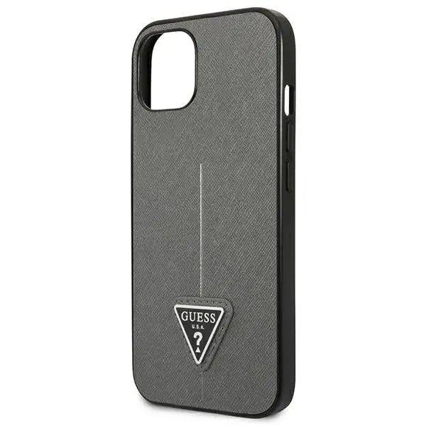Guess SaffianoTriangle Logo case for iPhone 13 / 14 / 15 6.1’’ - silver - Cell phone cases and covers<<<HurtelXML