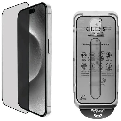 Guess Screen Protector Privacy 2.5D Outline Tempered Glass for iPhone 16 Pro Max - Cell phone tempered glass<<<HurtelXML